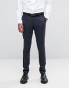 Selected Homme Suit Pant With Brushed Tonal Check In Skinny Fit - Gray