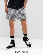 Reclaimed Vintage Inspired Shorts In Check - Black