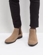 Blend Real Suede Chelsea Boots - Brown
