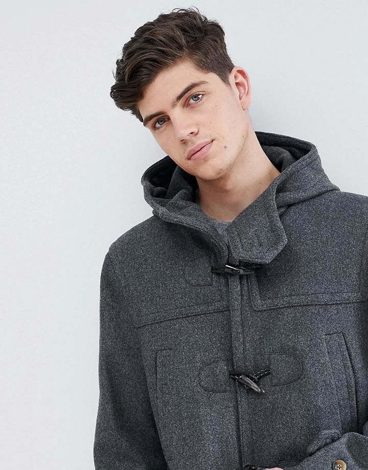 Mango Man Wool Mix Duffle Coat In Gray - Gray