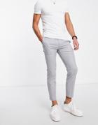Topman Recycled Fabric Smart Pants With Elastic Waistband In Gray