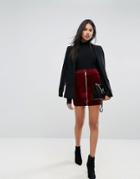 Ivyrevel Velvet Mini Skirt With Zip Front - Red