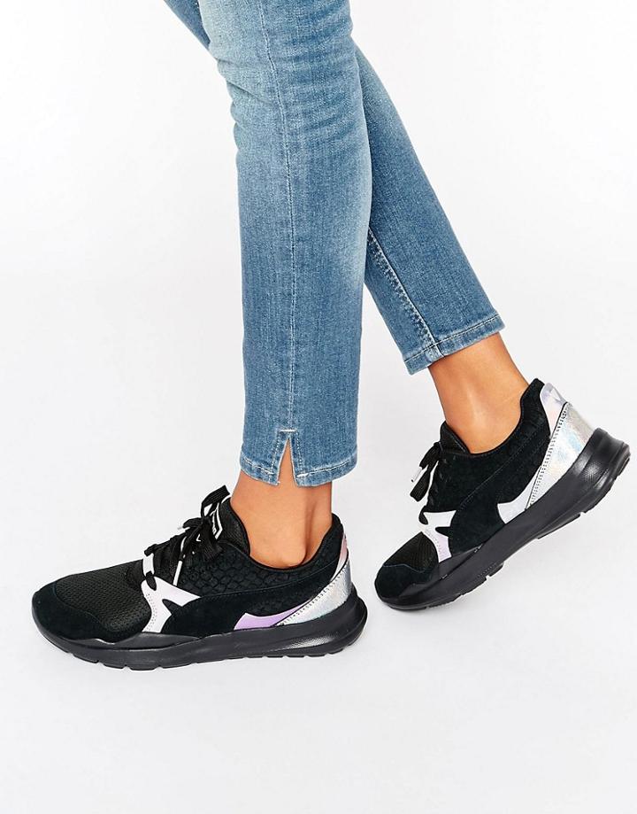 Puma Duplex Sneakers In Black With Holographic Trim - Black