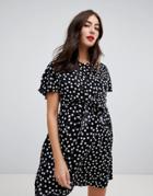 Asos Design Maternity Nursing Mini Wrap Dress In Star Print - Multi