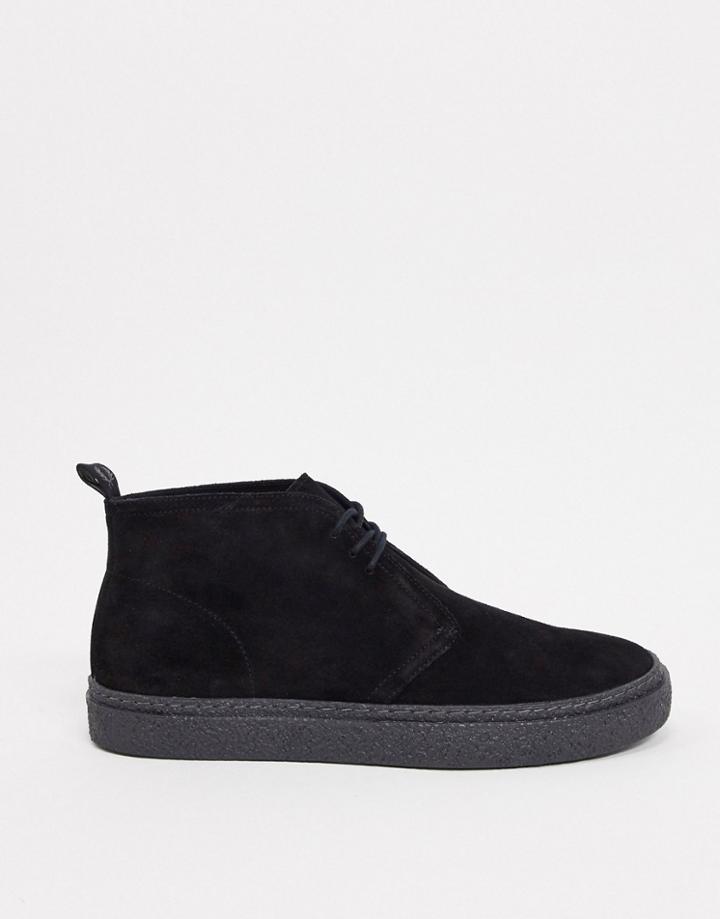 Fred Perry Hawley Suede Desert Boots In Black