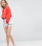 Asos Design Fanny Pack Shorts In Metallic-silver