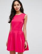 Closet London Skater Dress With Pintucks - Pink