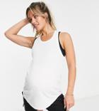 Asos 4505 Maternity Icon Tank Top In Longer Length-white