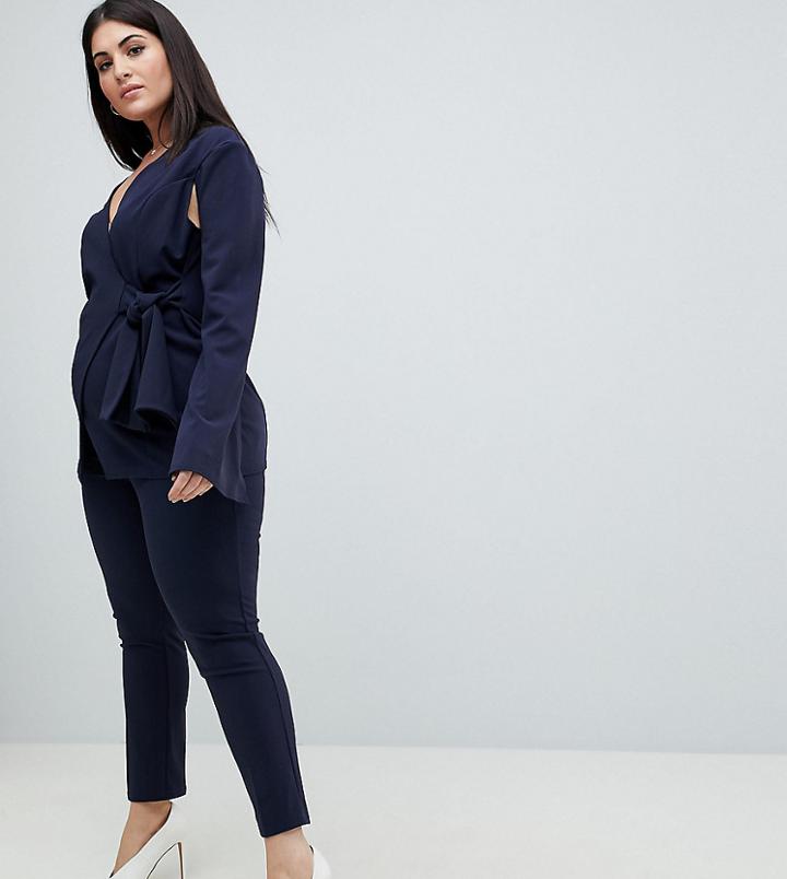 Club L Plus Tailored Pants - Navy