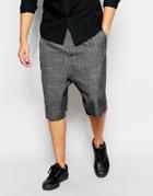 Asos Drop Crotch Smart Shorts - Gray