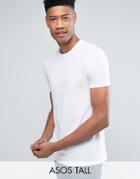 Asos Tall T-shirt With Crew Neck In White - White