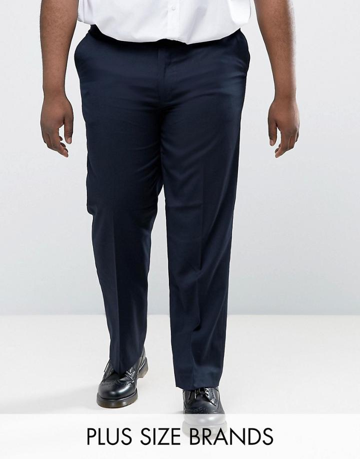 Duke Plus Smart Pants In Navy - Navy