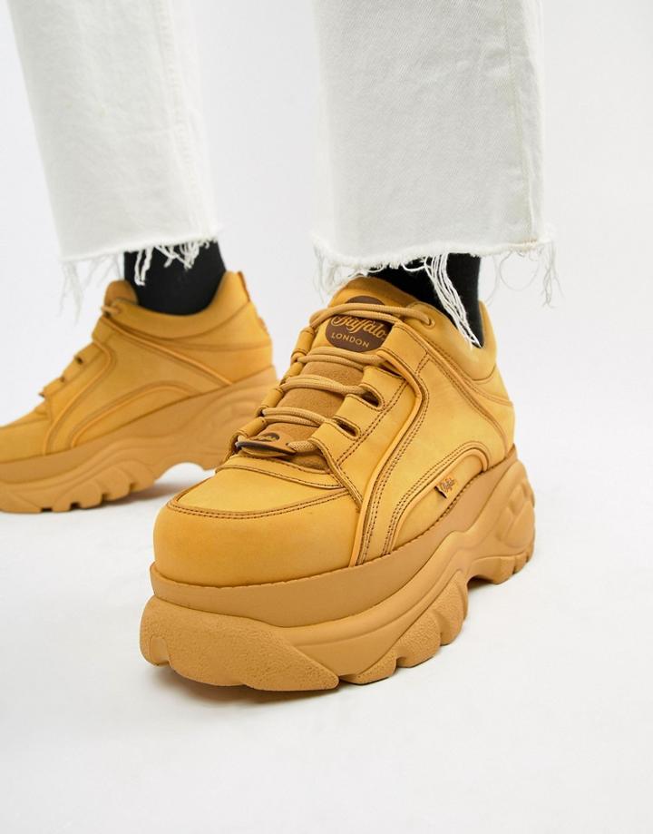 Buffalo Classic Chunky Sole Sneakers In Wheat - Tan