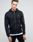 Lyle & Scott Zipthru Hoodie Eagle Logo In Black - Black