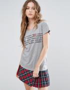 Blend She Lippie Printed T-shirt - Gray