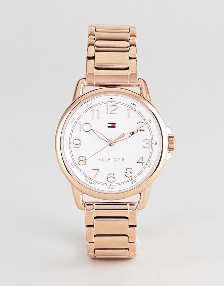 Tommy Hilfiger Casey Watch In Rose Gold - Gold