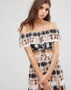 Rock & Religion Tie Dye Ruffle Top Crop Top - Multi