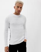 River Island Muscle Fit Sweater In White
