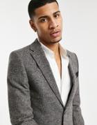 Harry Brown Gray Donegal Slim Fit Suit Jacket-grey