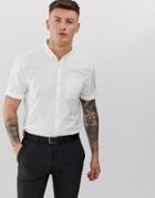 River Island Regular Fit Oxford Shirt In White - White
