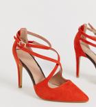 New Look Wide Fit Open Point Heel In Orange