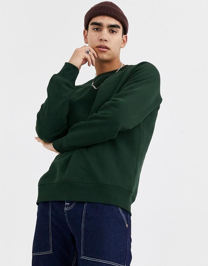 Weekday Paris Sweatshirt In Dark Green