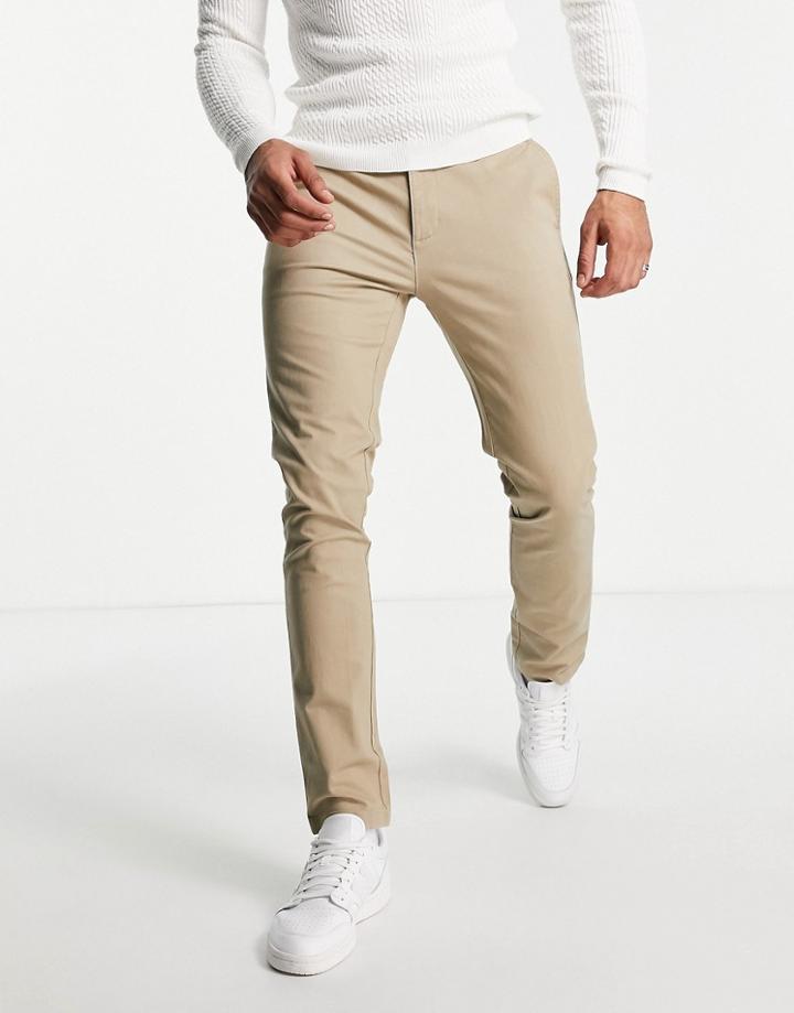Topman Skinny Chino Pants In Stone-neutral
