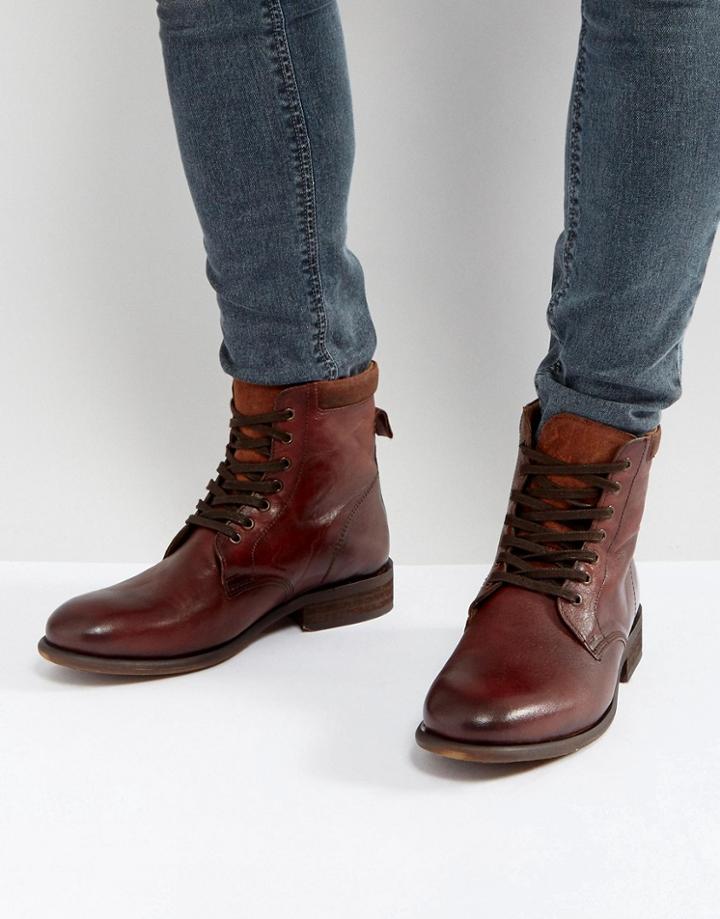 Aldo Derrian Leather Lace Up Boots In Brown - Brown