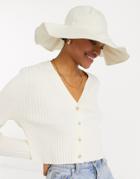 Asos Design Oversized Bucket Hat In Cream-white