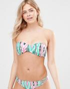 Hot Water Twist Bandeau Bikini Top - Multi