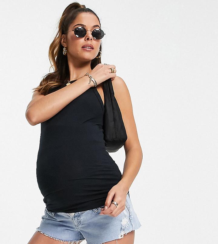 River Island Maternity Denim Shorts In Light Blue
