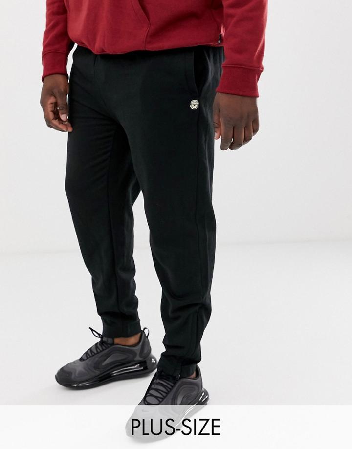 Le Breve Plus Slim Fit Zip Bottom Jogger-black