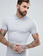 Asos Design Muscle Fit Jersey Polo - Blue