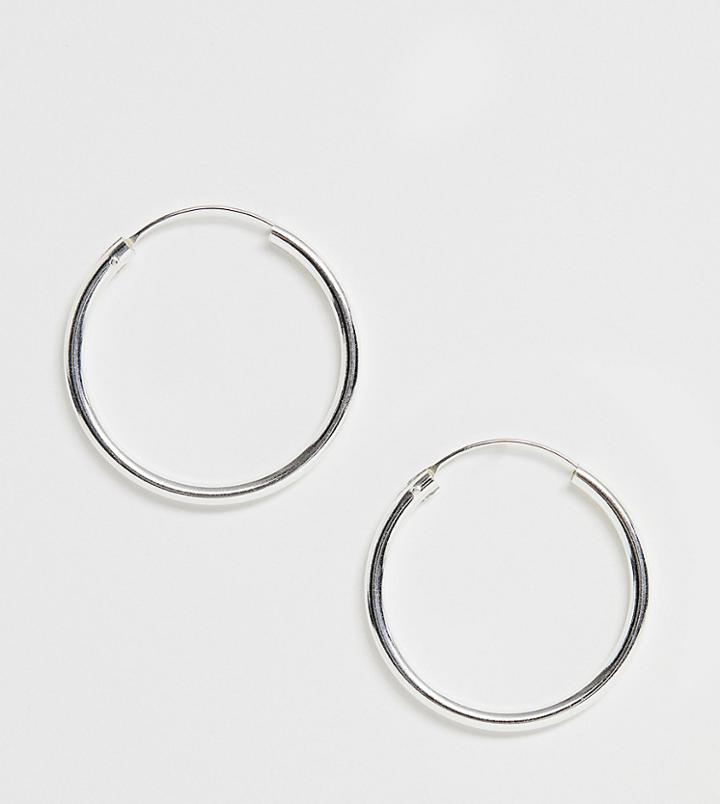 Kingsley Ryan Exclusive Sterling Silver Chunky Tube Hoop 40mm Earrings - Silver