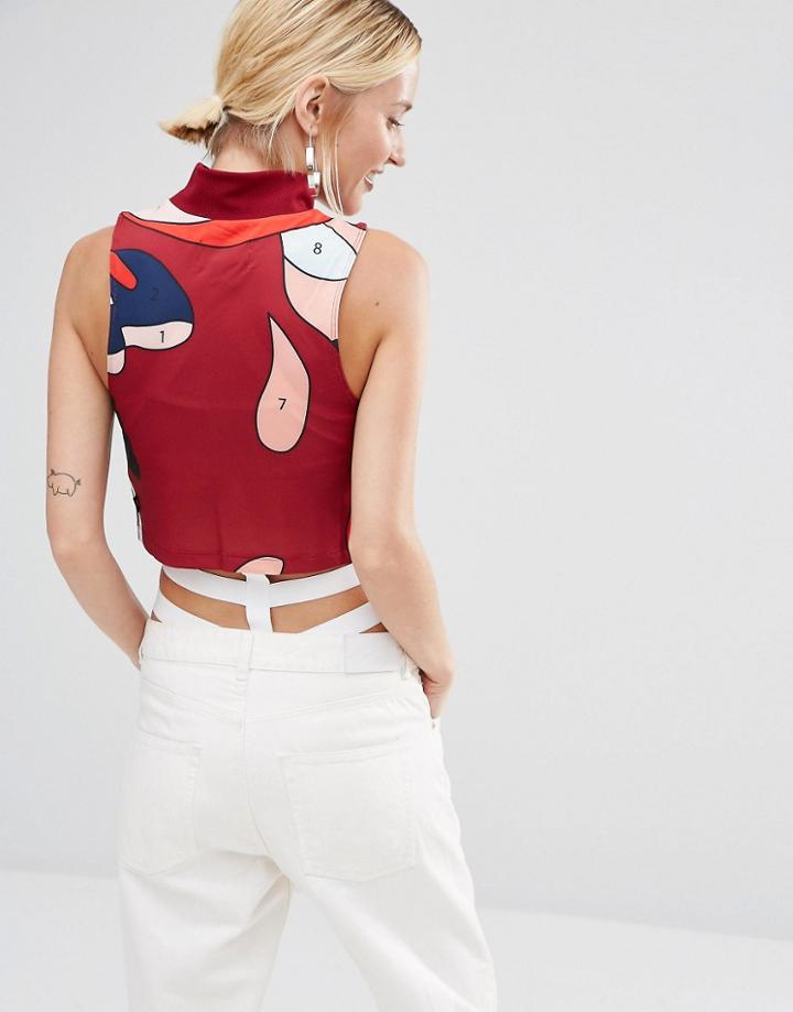 Adidas Originals X Rita Ora High Neck Cropped Top - Red