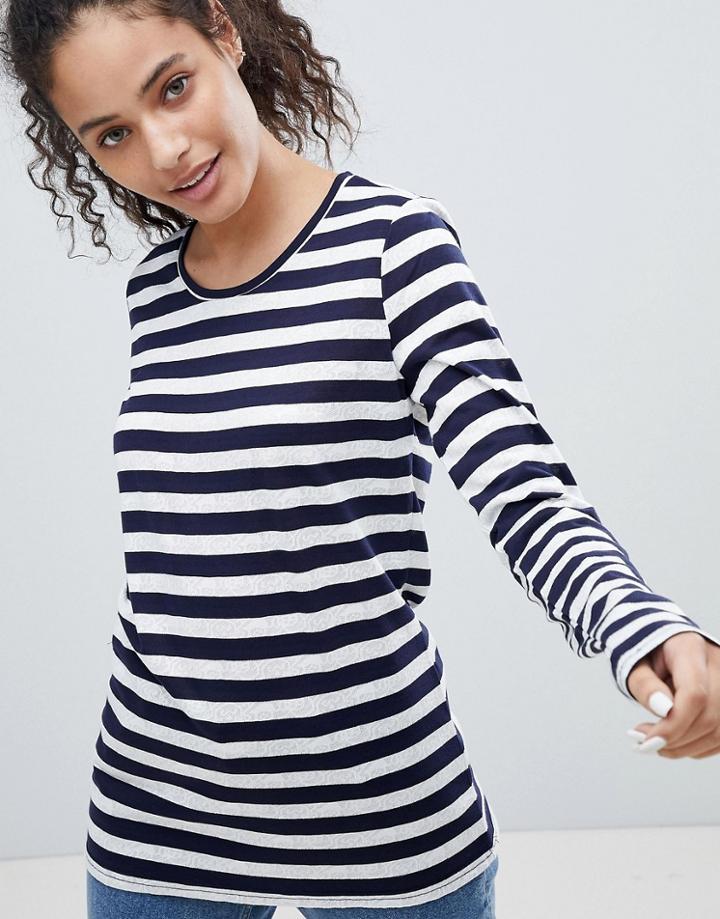 Bellfield Sebra Stripe Long Sleeved T-shirt - Multi