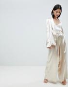 Finders Satin Wide Leg Pants - Cream