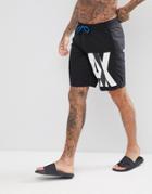 Armani Exchange Side Logo Swim Shorts In Black - Black