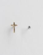 Asos Cross Earrings Through The Ear - Multi