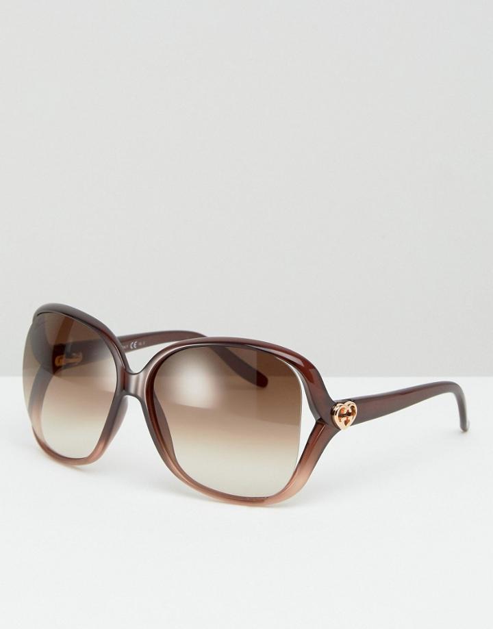 Gucci Large Square Sunglasses - Brown