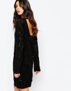 Somedays Lovin Daze Knitted Dress With Scoop Back - Black