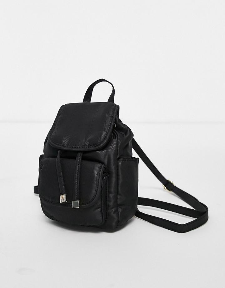 Topshop Nylon Micro Backpack In Black