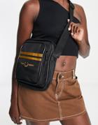 Fred Perry Twin Tipped Crossbody Bag In Black
