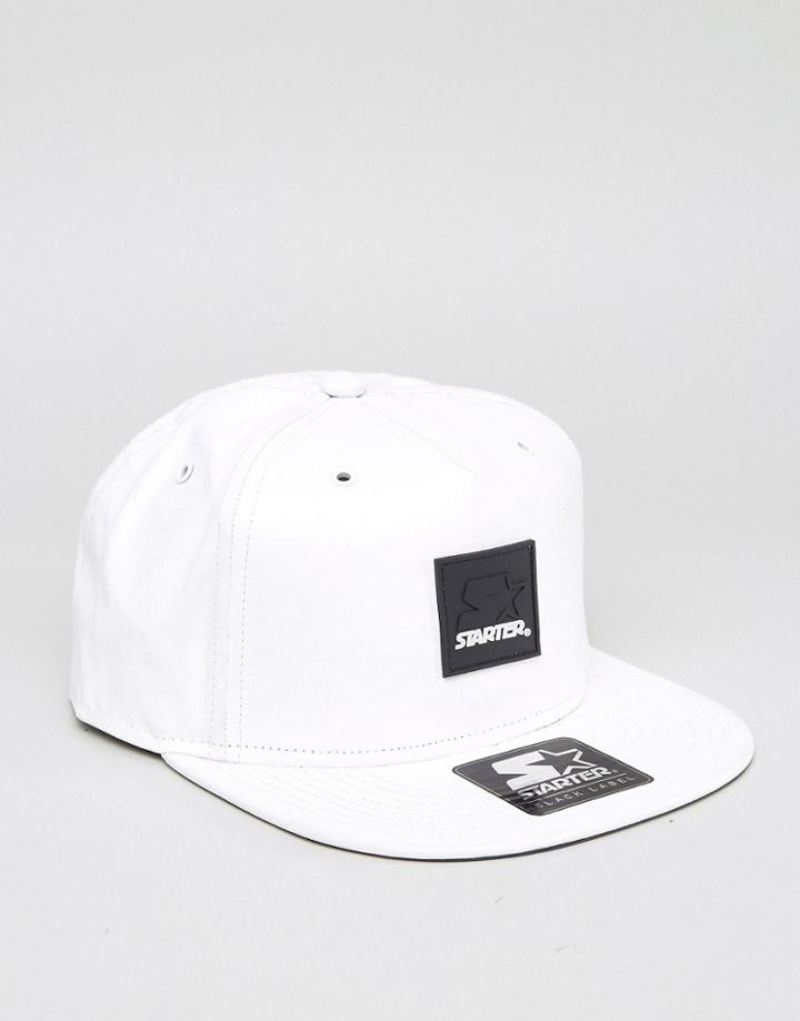 Starter Snapback Cap Black Label With Ripstop Visor - White