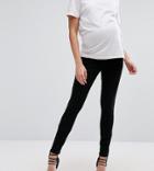 Asos Maternity Ridley Skinny Jeans In Clean Black With Over The Bump Waistband - Black