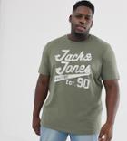 Jack & Jones Plus Originals Big Logo T-shirt-green