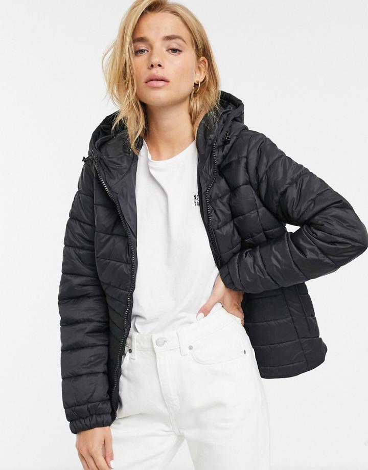 New Look Lightweight Puffer Jacket In Black
