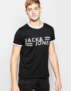 Jack & Jones T-shirt With Panel Jack & Jones Print - Black