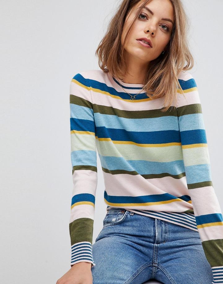 Esprit Colorful Stripe Sweater - Green