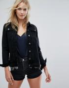 Miss Selfridge Longline Denim Jacket - Multi